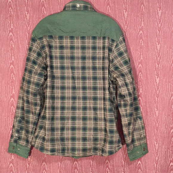DAVID OUTERWEAR Plaid Hunter Green Lined Flannel Rustic Shirt Jacket Men's Lg - Picture 2 of 15